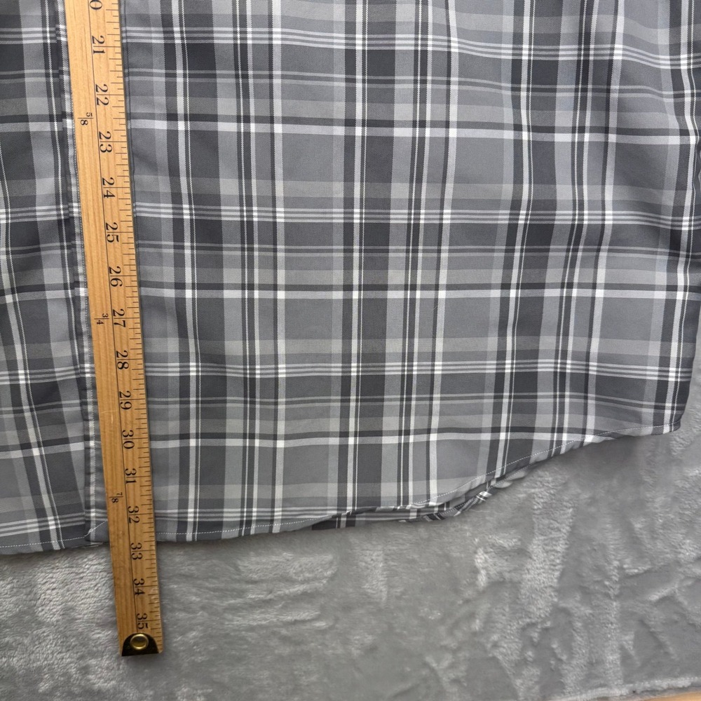 Polo Ralph Lauren Button Down Shirt Mens 2XB Gray Plaid Performance Long Sleeve - Picture 4 of 11
